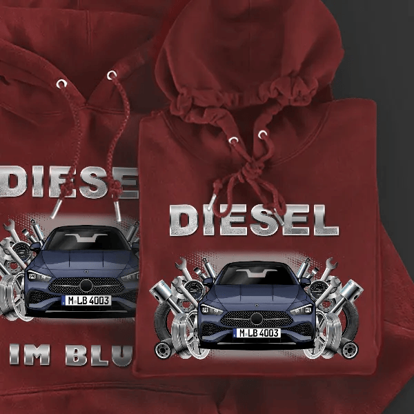 CLE-Klasse Coupe Hoodie für Damen u. Herren personalisiert mit deinem Auto u. Kennzeichen!