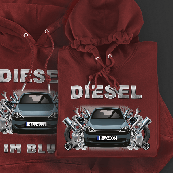 Corsa (3-Türer) Hoodie für Damen u. Herren personalisiert mit deinem Auto u. Kennzeichen!