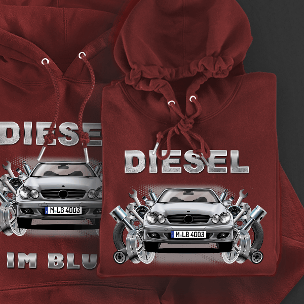 CLK Cabriolet Hoodie für Damen u. Herren personalisiert mit deinem Auto u. Kennzeichen!