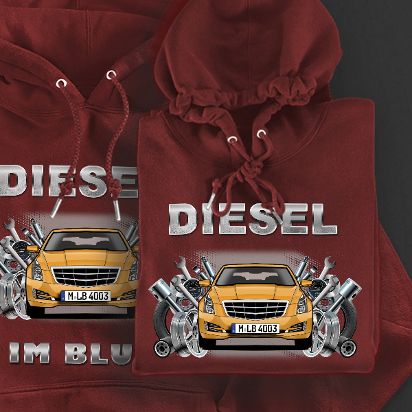ATS Hoodie für Damen u. Herren personalisiert mit deinem Auto u. Kennzeichen!