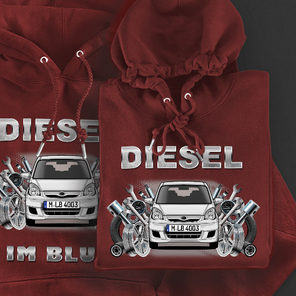Cuore (5-Türer) Hoodie für Damen u. Herren personalisiert mit deinem Auto u. Kennzeichen!
