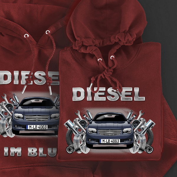 Crossfire Hoodie für Damen u. Herren personalisiert mit deinem Auto u. Kennzeichen!
