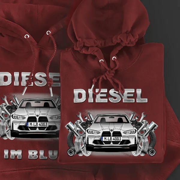 M4 Cabriolet Hoodie für Damen u. Herren personalisiert mit deinem Auto u. Kennzeichen!