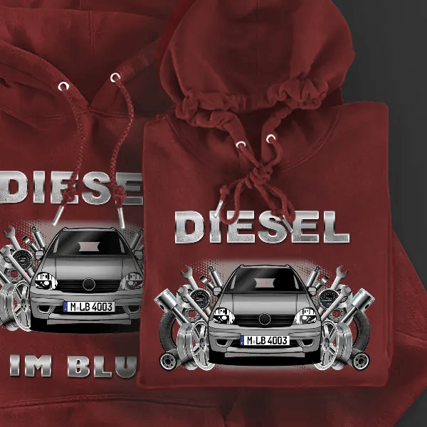 W 414 Vaneo Hoodie für Damen u. Herren personalisiert mit deinem Auto u. Kennzeichen!