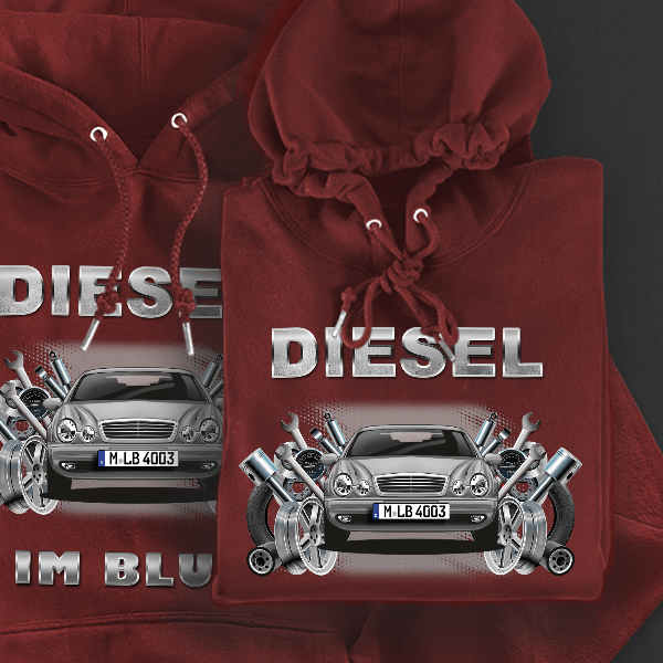 CLK Hoodie für Damen u. Herren personalisiert mit deinem Auto u. Kennzeichen!
