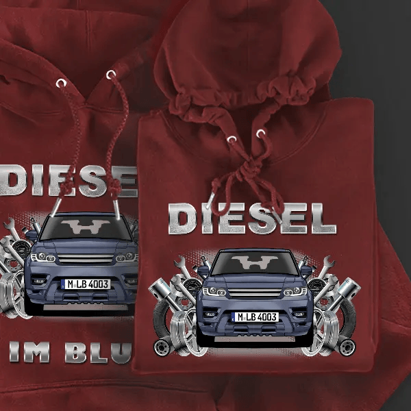Sport SVR Hoodie für Damen u. Herren personalisiert mit deinem Auto u. Kennzeichen!