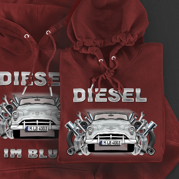 Delta 88 Cabriolet Hoodie für Damen u. Herren personalisiert mit deinem Auto u. Kennzeichen!