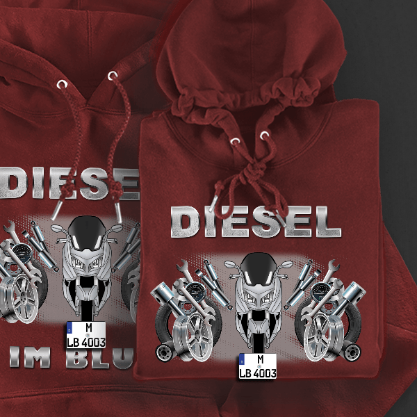 C 600 Sport Hoodie für Damen u. Herren personalisiert mit deinem Motorrad u. Kennzeichen!