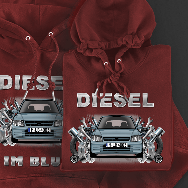 Cuore (3-Türer) Hoodie für Damen u. Herren personalisiert mit deinem Auto u. Kennzeichen!