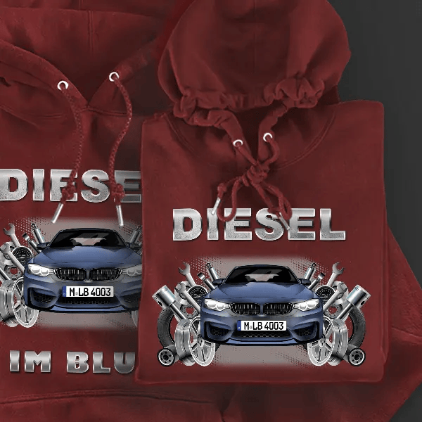 M3 Limousine Hoodie für Damen u. Herren personalisiert mit deinem Auto u. Kennzeichen!