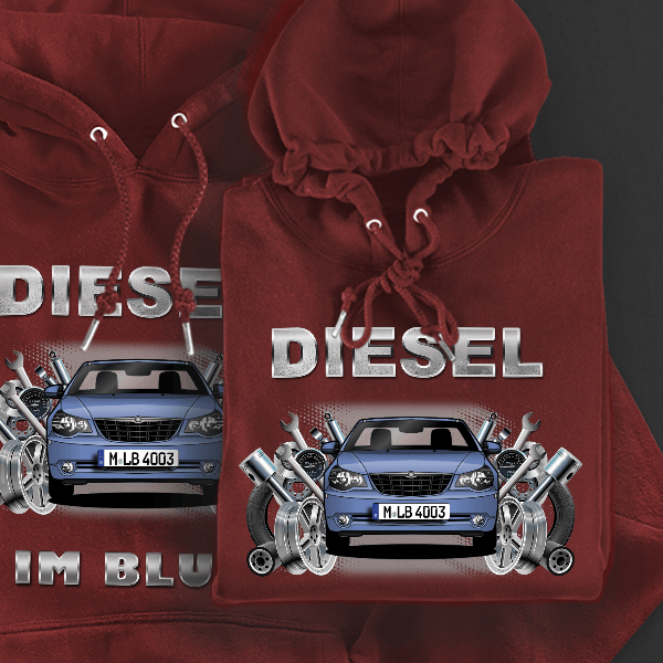 Sebring Cabriolet Hoodie für Damen u. Herren personalisiert mit deinem Auto u. Kennzeichen!