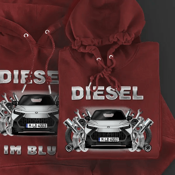 C-HR Hoodie für Damen u. Herren personalisiert mit deinem Auto u. Kennzeichen!