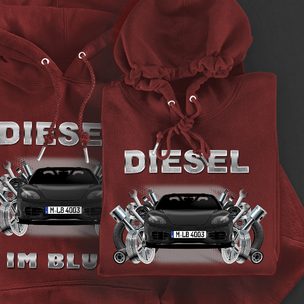 360 Spider Hoodie für Damen u. Herren personalisiert mit deinem Auto u. Kennzeichen!