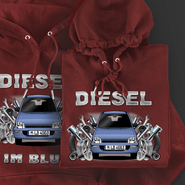 Cuore (3-Türer) Hoodie für Damen u. Herren personalisiert mit deinem Auto u. Kennzeichen!