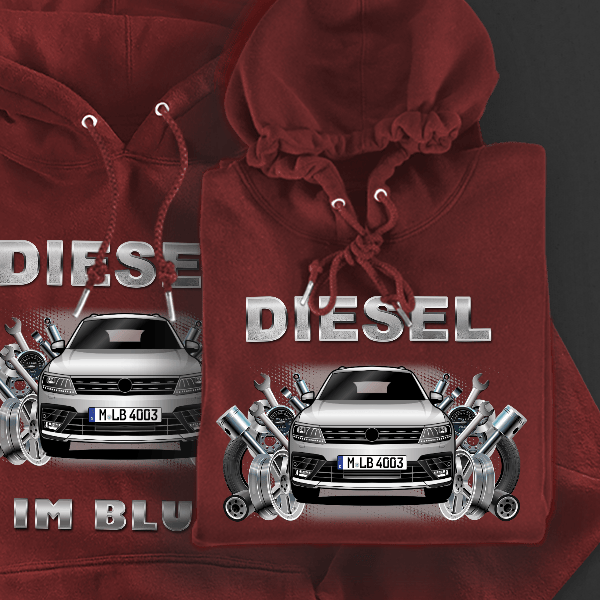 Tiguan R Hoodie für Damen u. Herren personalisiert mit deinem Auto u. Kennzeichen!