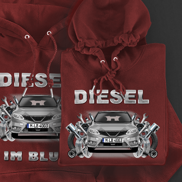 Pulsar Hoodie für Damen u. Herren personalisiert mit deinem Auto u. Kennzeichen!