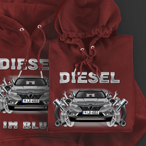 Talisman Hoodie für Damen u. Herren personalisiert mit deinem Auto u. Kennzeichen!