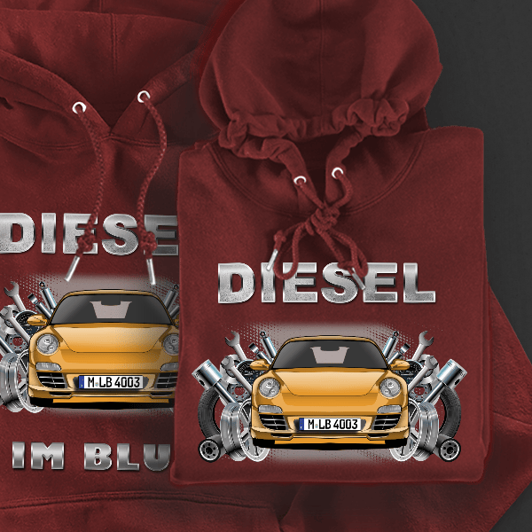 911 997 Coupe Hoodie für Damen u. Herren personalisiert mit deinem Auto u. Kennzeichen!