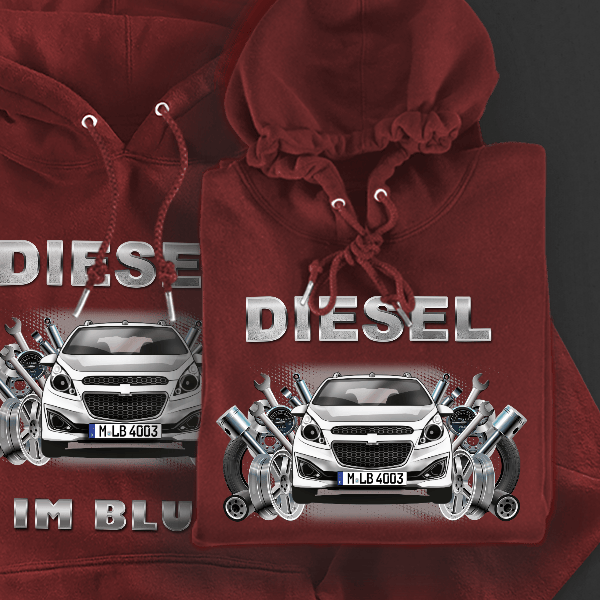 Spark Hoodie für Damen u. Herren personalisiert mit deinem Auto u. Kennzeichen!