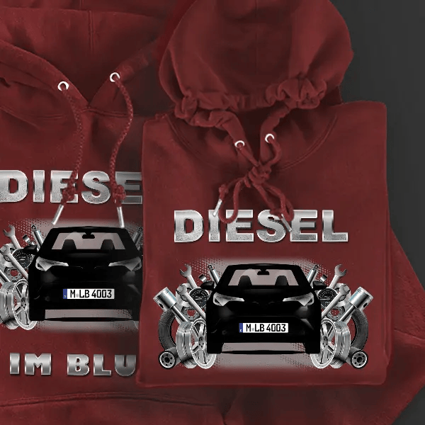 C-HR Hoodie für Damen u. Herren personalisiert mit deinem Auto u. Kennzeichen!