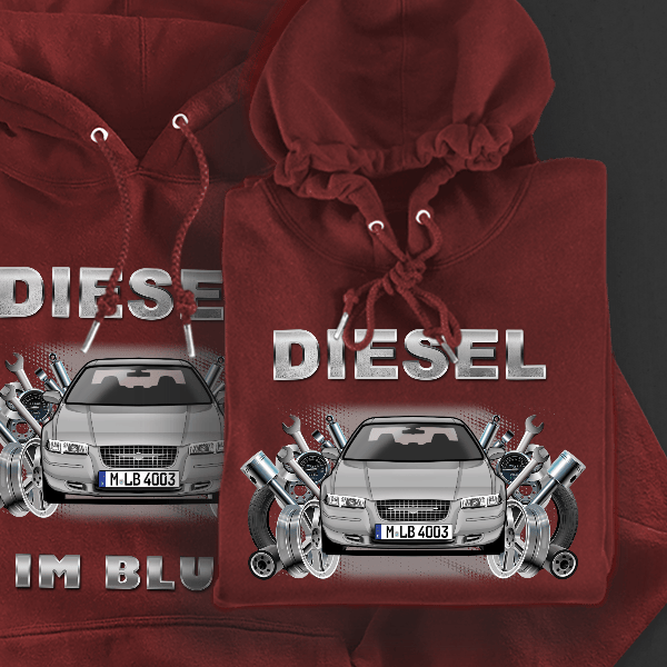 Stratus Hoodie für Damen u. Herren personalisiert mit deinem Auto u. Kennzeichen!