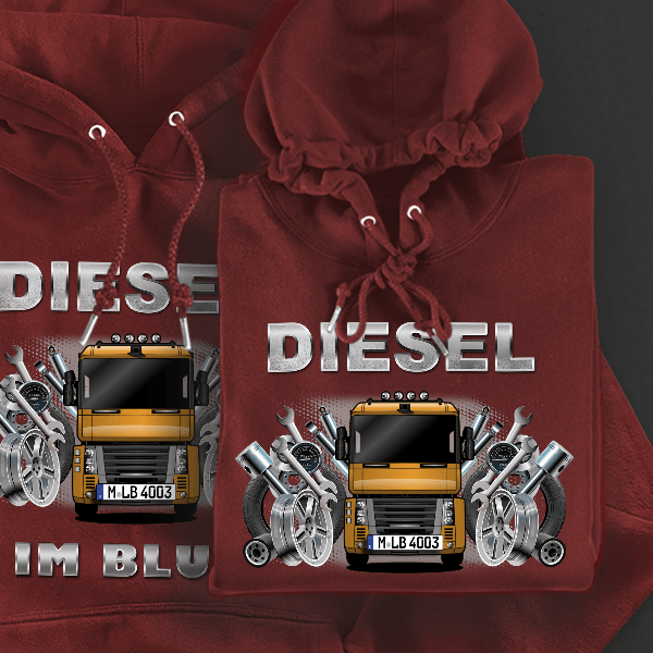 Magnum Hoodie für Damen u. Herren personalisiert mit deinem LKW u. Kennzeichen!