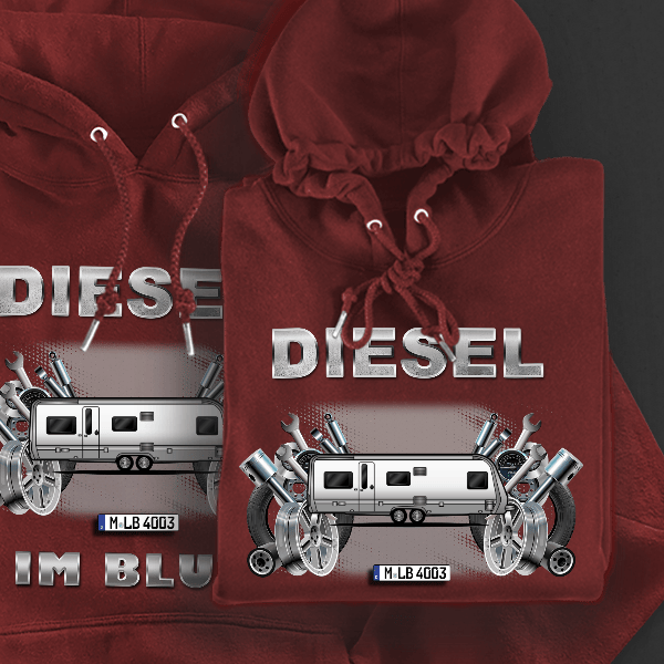 Prestige Hoodie für Damen u. Herren personalisiert mit deinem Campinganhänger u. Kennzeichen!
