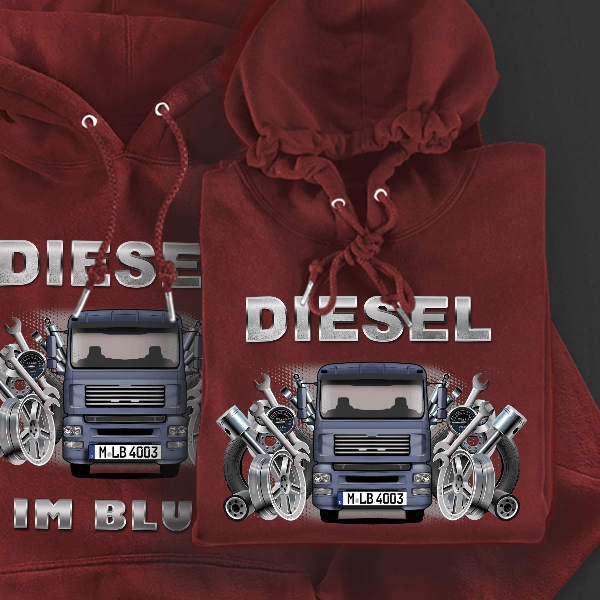 TGA 26.390 Hoodie für Damen u. Herren personalisiert mit deinem LKW u. Kennzeichen!