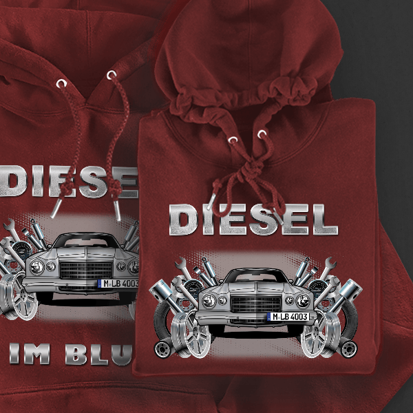 Charger Hoodie für Damen u. Herren personalisiert mit deinem Auto u. Kennzeichen!