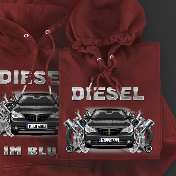Sebring Limousine Hoodie für Damen u. Herren personalisiert mit deinem Auto u. Kennzeichen!