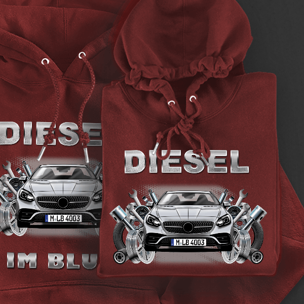 SLC Roadster Hoodie für Damen u. Herren personalisiert mit deinem Auto u. Kennzeichen!