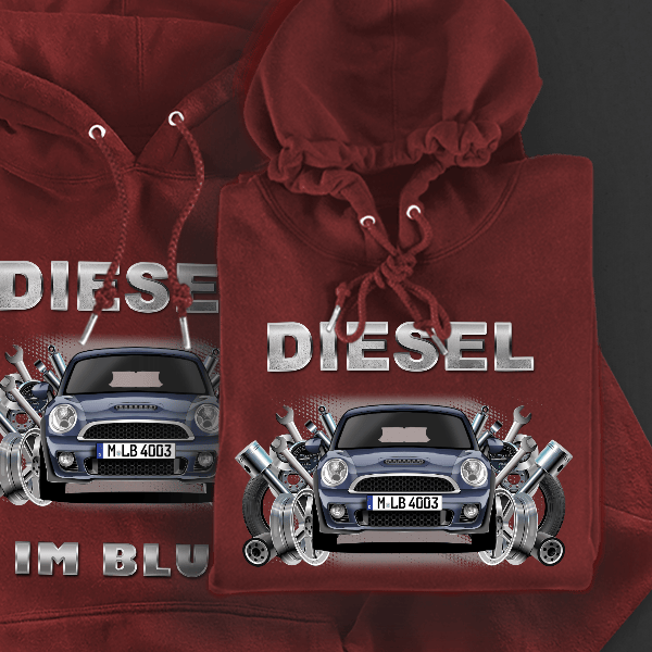 Cooper JCW Roadster Hoodie für Damen u. Herren personalisiert mit deinem Auto u. Kennzeichen!