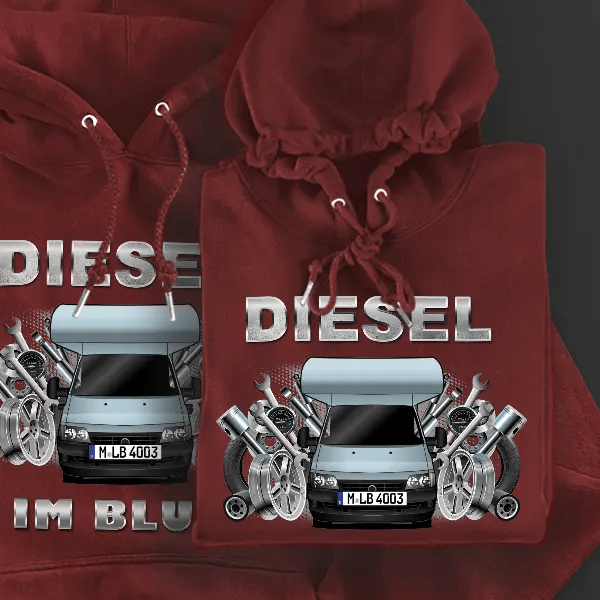 Roller Team Hoodie für Damen u. Herren personalisiert mit deinem Wohnwagen u. Kennzeichen!