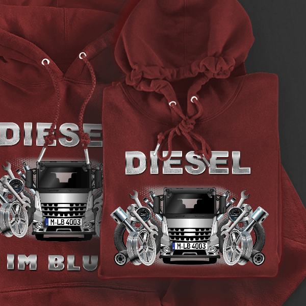 Arocs Hoodie für Damen u. Herren personalisiert mit deinem LKW u. Kennzeichen!