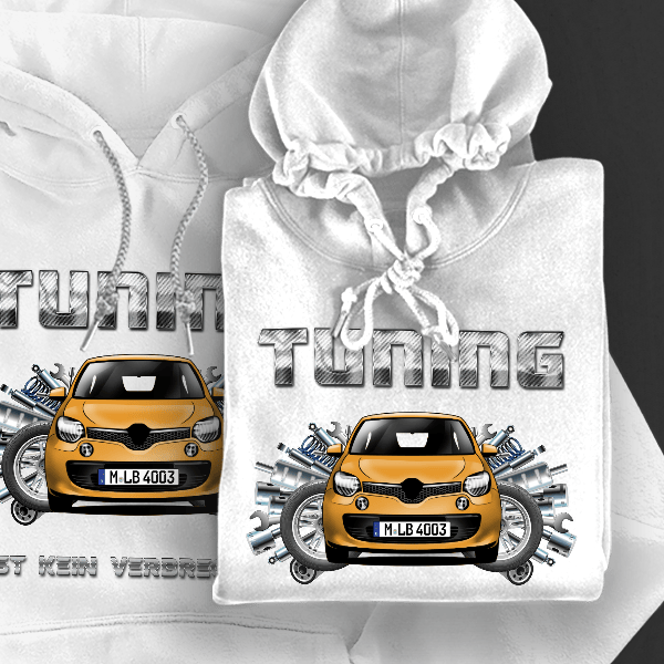 Twingo GT Hoodie für Damen u. Herren personalisiert mit deinem Auto u. Kennzeichen!
