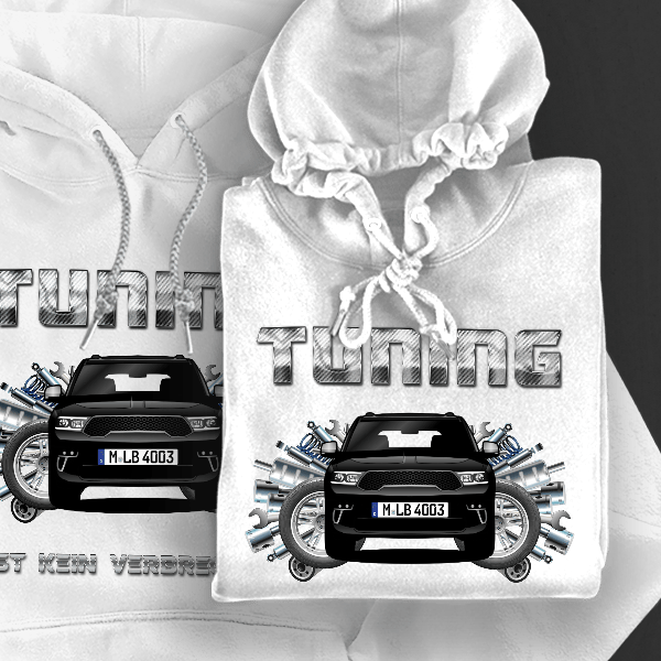 Durango Hoodie für Damen u. Herren personalisiert mit deinem Auto u. Kennzeichen!
