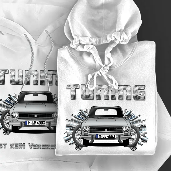 124 Limousine Hoodie für Damen u. Herren personalisiert mit deinem Auto u. Kennzeichen!