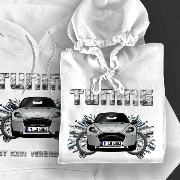 Rapide Hoodie für Damen u. Herren personalisiert mit deinem Auto u. Kennzeichen!