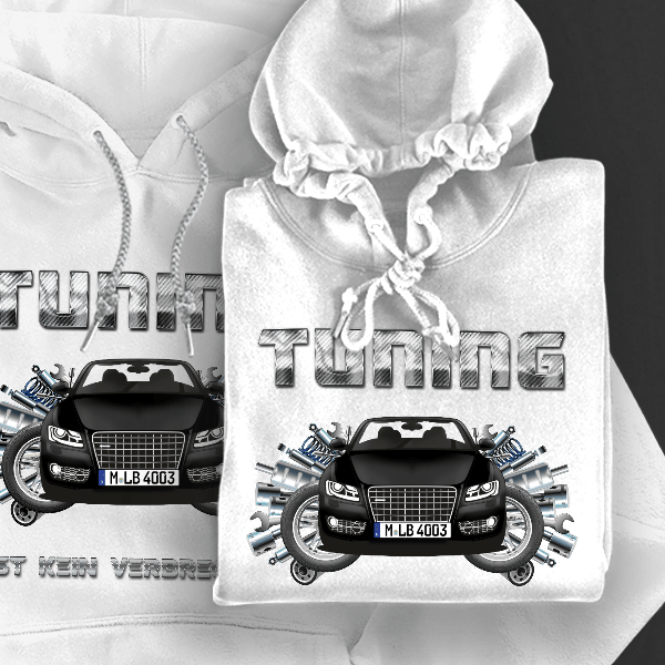 A5 Coupe Hoodie für Damen u. Herren personalisiert mit deinem Auto u. Kennzeichen!