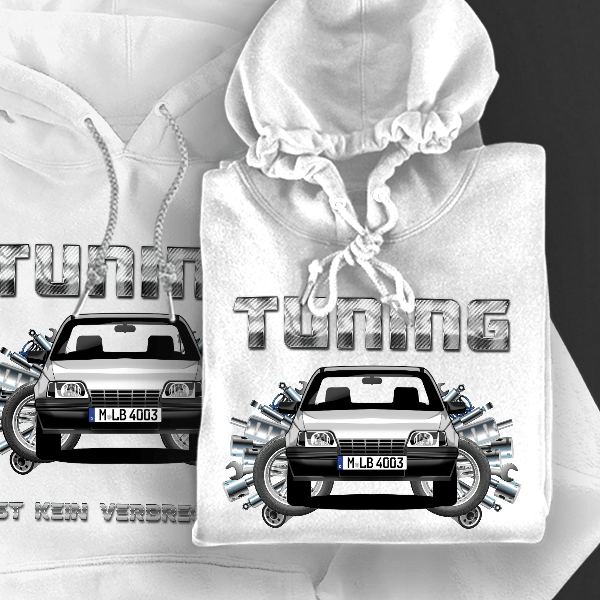 Kadett (5-Türer) Hoodie für Damen u. Herren personalisiert mit deinem Auto u. Kennzeichen!