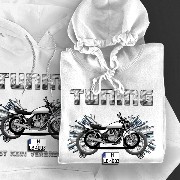 Zephyr Hoodie für Damen u. Herren personalisiert mit deinem Motorrad u. Kennzeichen!