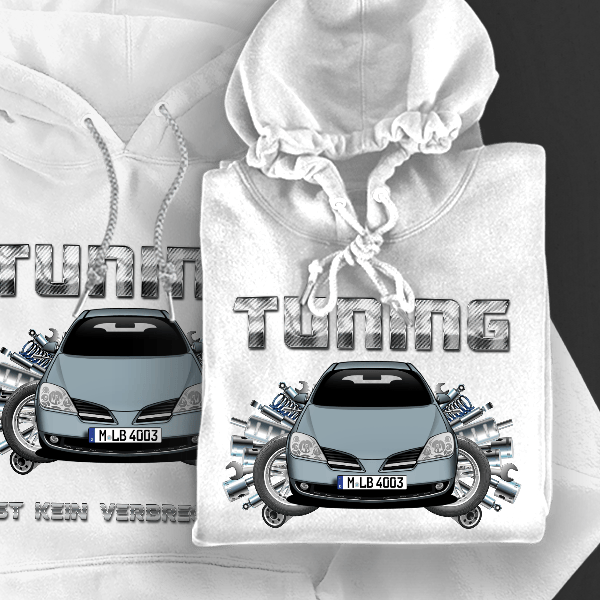 Primera Hoodie für Damen u. Herren personalisiert mit deinem Auto u. Kennzeichen!