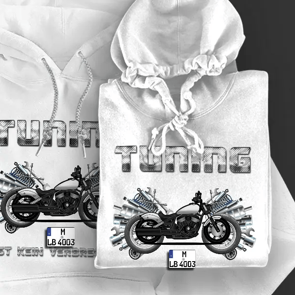 Chief Dark Horse Hoodie für Damen u. Herren personalisiert mit deinem Motorrad u. Kennzeichen!
