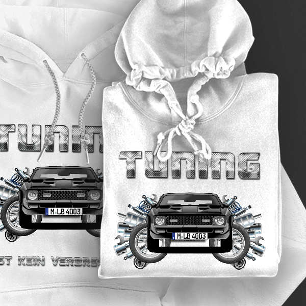 Mustang Mach 1 Hoodie für Damen u. Herren personalisiert mit deinem Auto u. Kennzeichen!