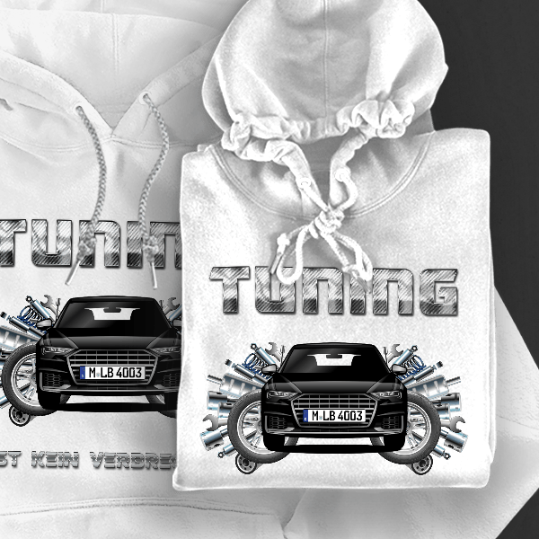 S6 Limousine Hoodie für Damen u. Herren personalisiert mit deinem Auto u. Kennzeichen!