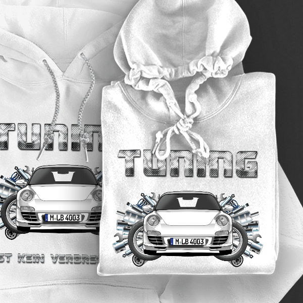 911 997 Coupe Hoodie für Damen u. Herren personalisiert mit deinem Auto u. Kennzeichen!