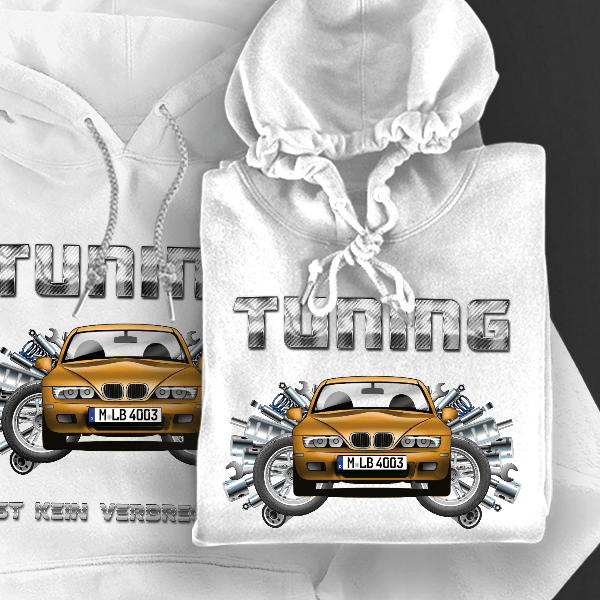 Custom Cruiser Hoodie für Damen u. Herren personalisiert mit deinem Auto u. Kennzeichen!