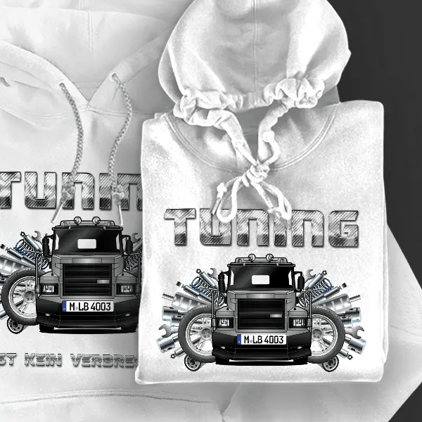 T-Reihe Hoodie für Damen u. Herren personalisiert mit deinem LKW u. Kennzeichen!
