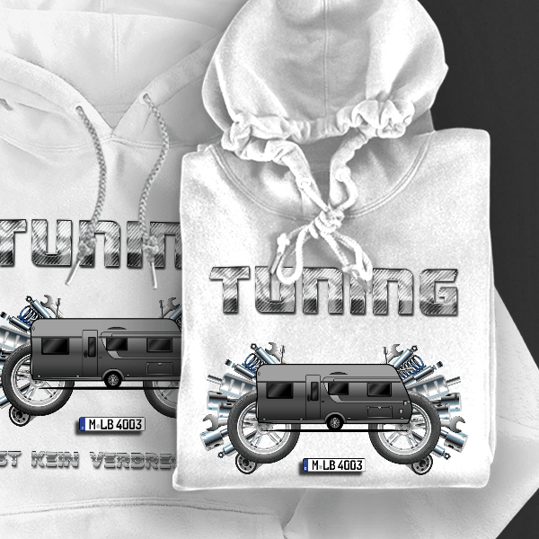 Averso Plus Hoodie für Damen u. Herren personalisiert mit deinem Campinganhänger u. Kennzeichen!