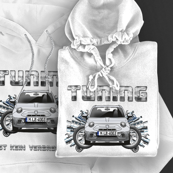 595 Hoodie für Damen u. Herren personalisiert mit deinem Auto u. Kennzeichen!
